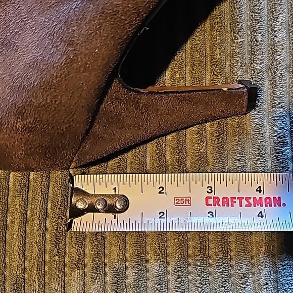 Brown suede Zip Booties hi heel. Size 41/10 - Picture 3 of 10